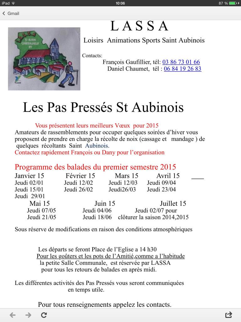 les Pas Pressés Programme 2015