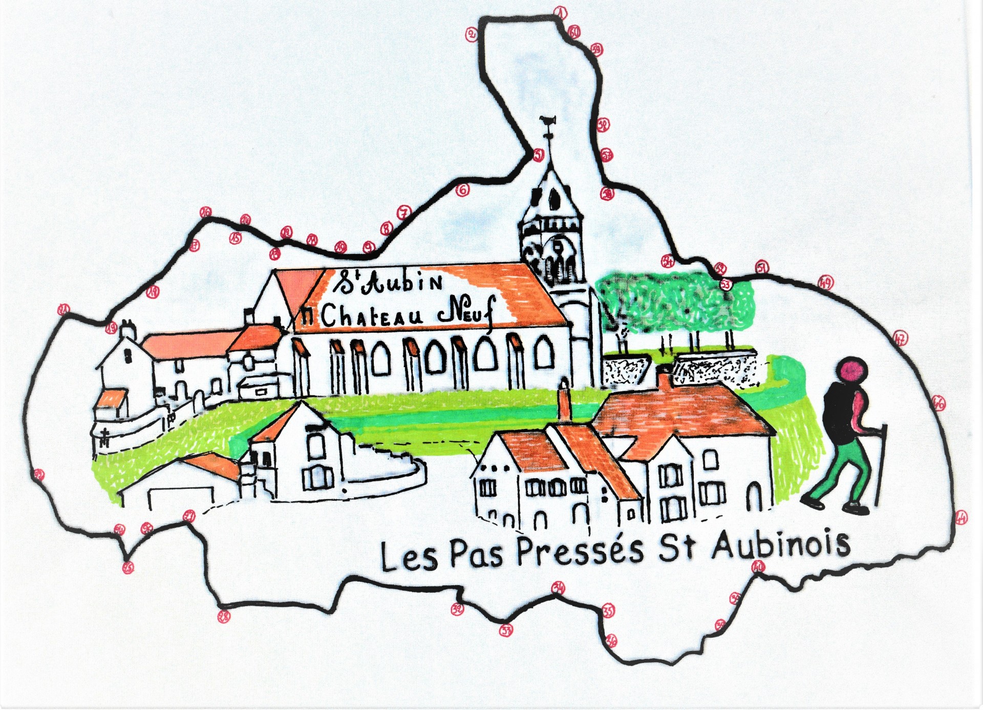 Logo des pas presses st aubinois numerote